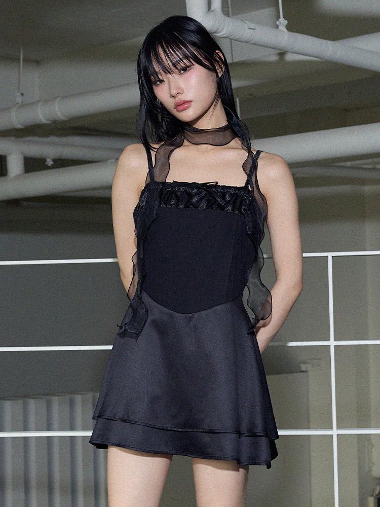 ITOV SEOUL Double Flare Mini Dress Bk