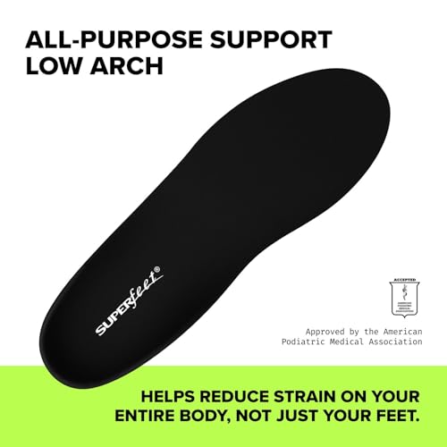 Superfeet Insoles [Authorized Retailer Product] All-Purpose Support Low Arch Shock Absorption Sports Competition Black D (25-27cm)