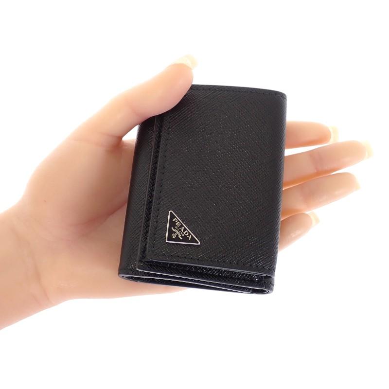 PRADA  2MH021_QHH_F0002 Tri-fold wallet black Safiano mens