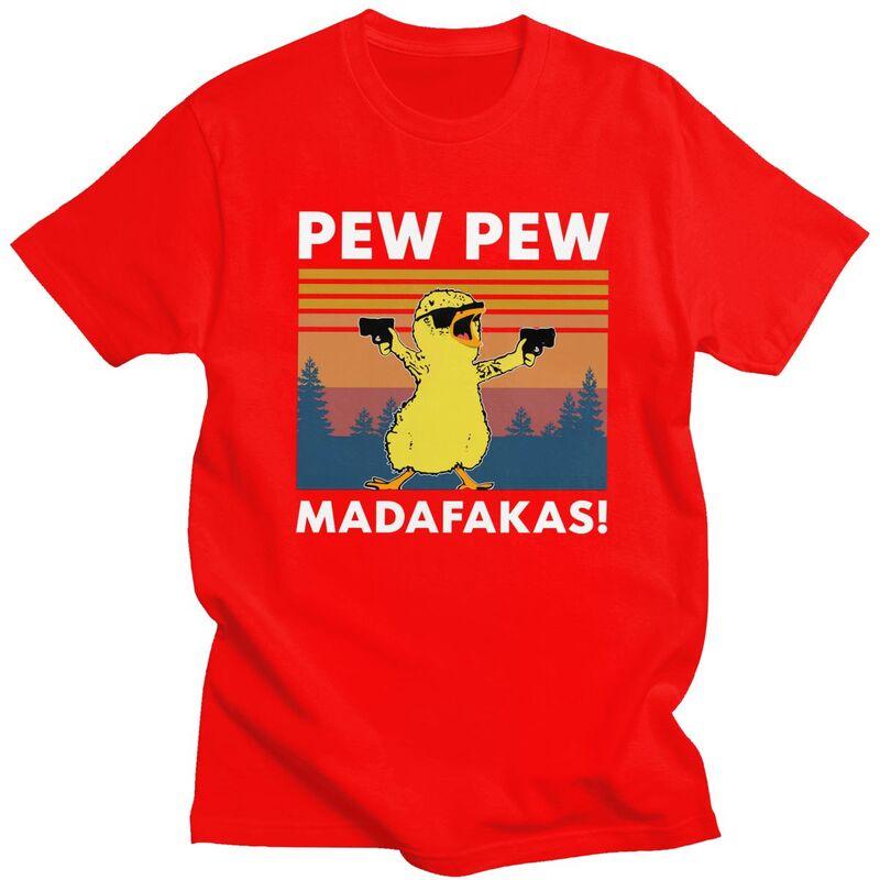 

Мужские футболки на заказ Pew Pew Madafakas Утка 100% Хлопок Футболки с коротким рукавом Модная футболка S