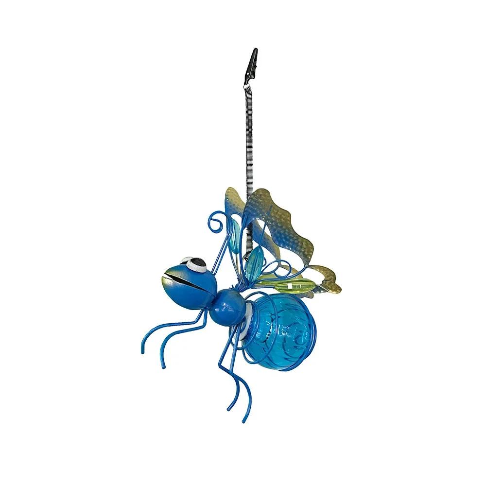 Flying Insects Lamp Solar Powered Hanging Bug Light Metal Hanging Garden Bug Light Ornament for Outside Lawn Decor Camping