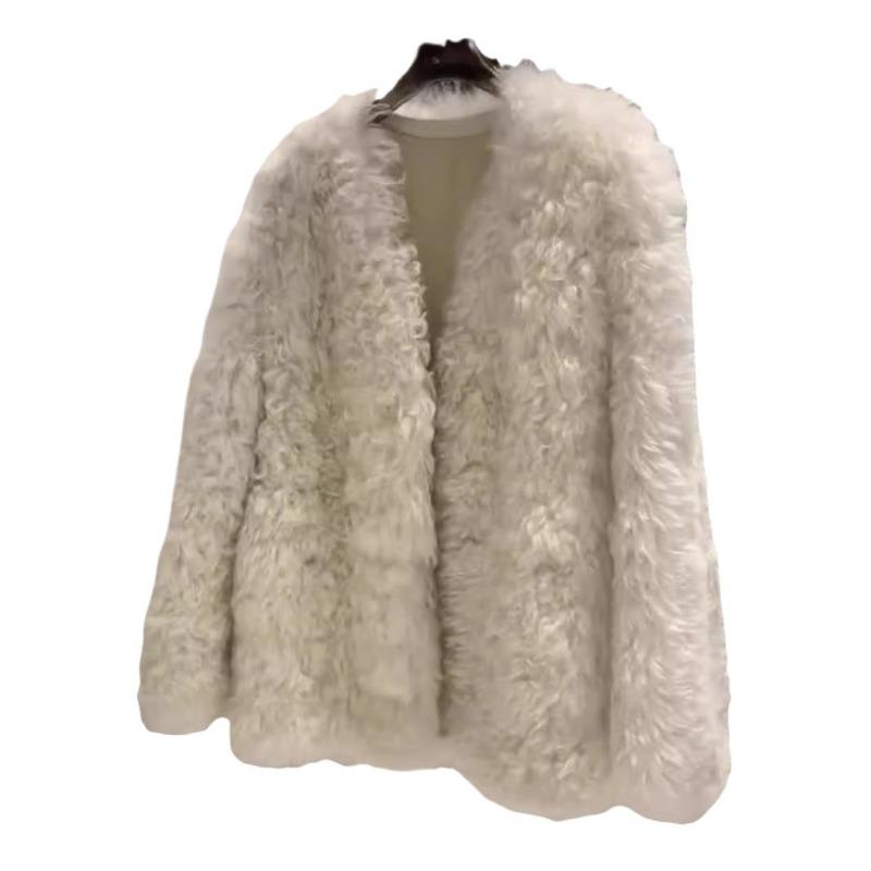 Autumn and Winter New Fur Integrated Lamb Plush Imitation Fur Coat Women's Coat Short Curly Top