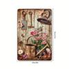 Retro Iron Rose Watering Can Metal Poster, Wall Art for Home Garden Garage