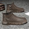 Chelsea Britain Men Leather Boots Spring Trendy Comfortable High Top Ankle Boots Fashion Versatiled Waterproof Boot Botas Spring