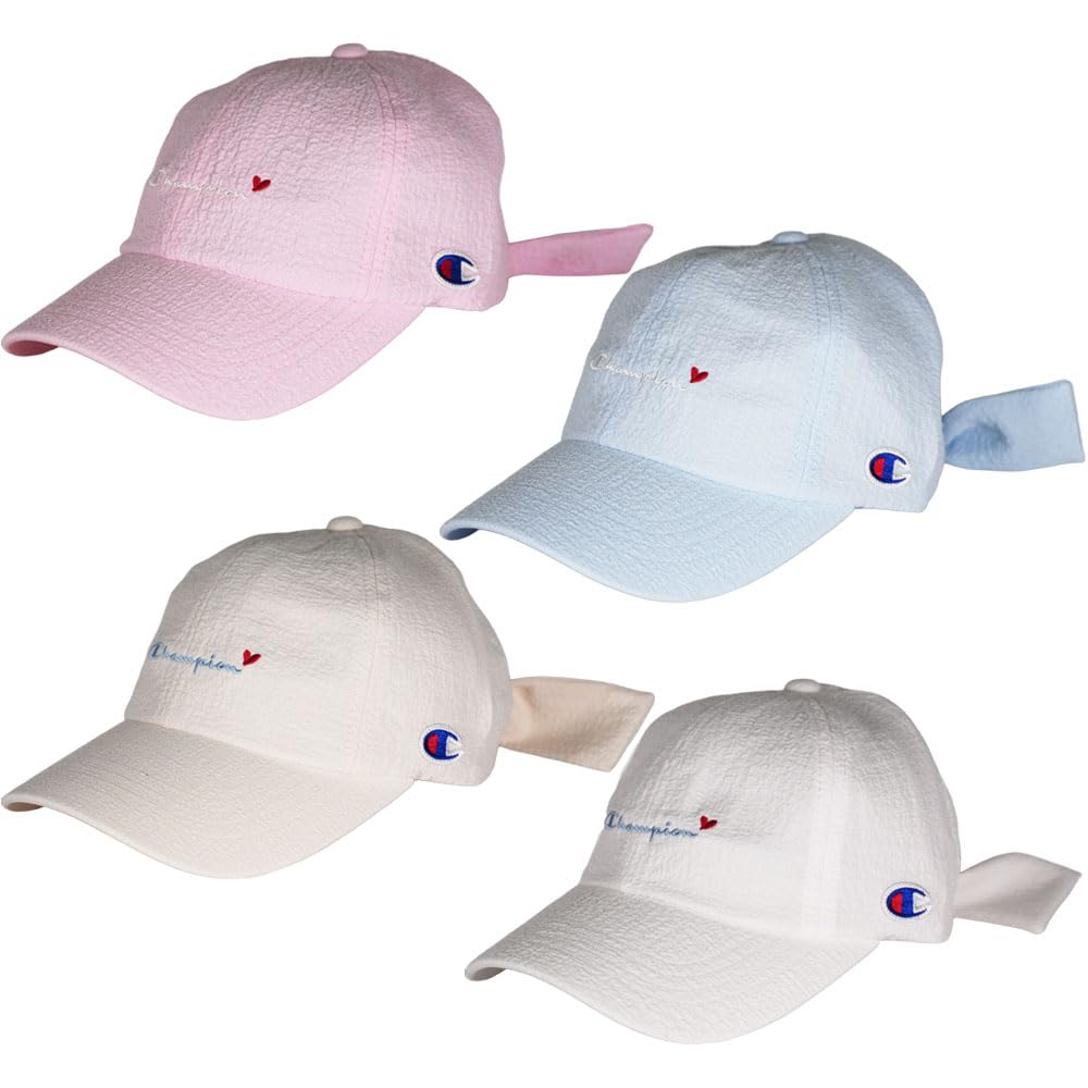 Kids Shirring Cap Heart Hat Outdoor Town Casual UV Protection Sunlight Number [Champion] Kid's 141-0024 (JP, Size, 53.0 cm, 55.0 cm, White)