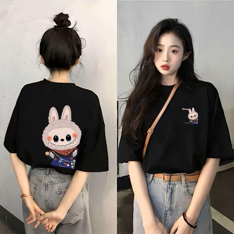 

Женская футболка с 3D-принтом Labubu, летняя, с коротким рукавом, оверсайз, повседневная, удобные топы 2XL