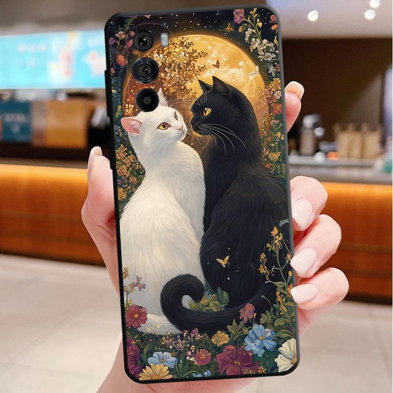 Black Cat Phone Case For Motorola Edge 60 50 40 Pro 60 50 40 30 Ultra Neo Fusion Moto G Play G Stylus G Carcasas