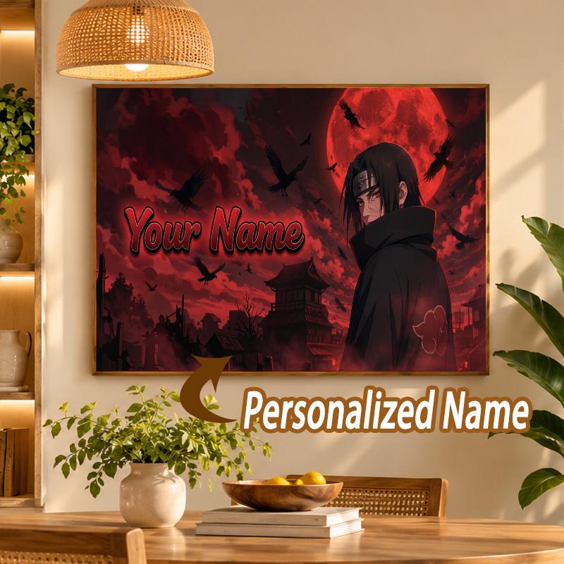 Itachi Uchiha Custom Name Diamond Painting Personalized 5D Full Drill DIY Diamond Art Home Decor