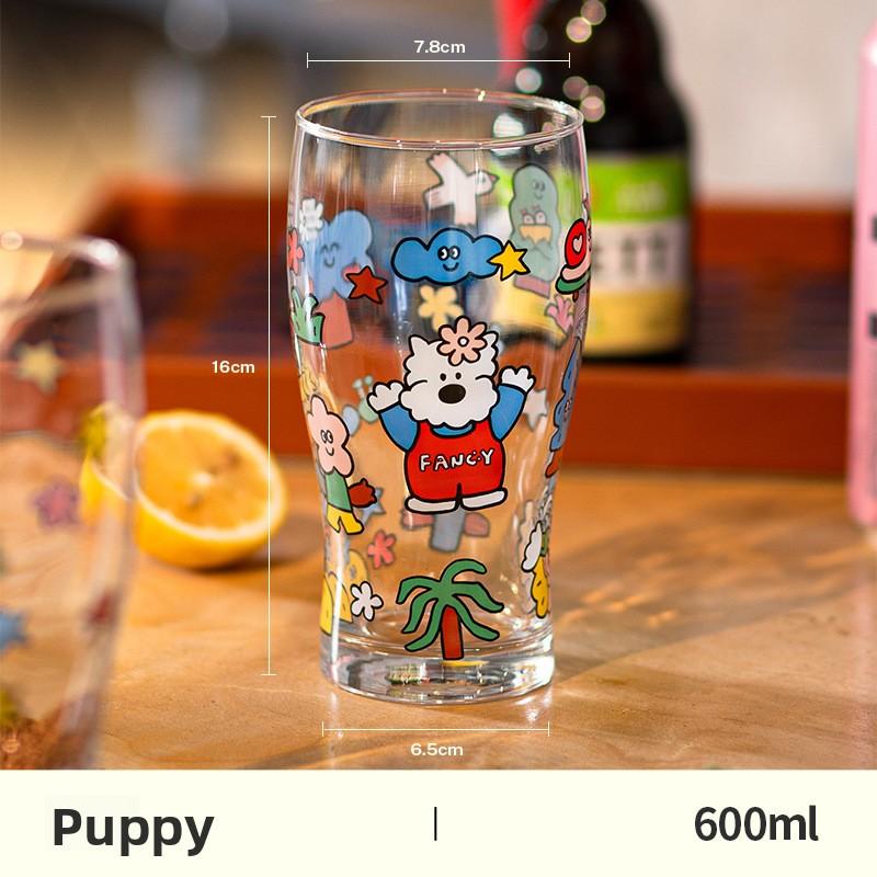 

1PC Glass Large Capacity Household Cute Wine Glass Creative Bar BBQ Commercial Drink Cup Home Decoration Birthday Gift 501-600ml