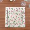Flamingo Napkins, 33cm 2-Ply Pink Flamingo with Green Leaves Pattern for Pool Outdoor Summer Party Decor, 20pcs