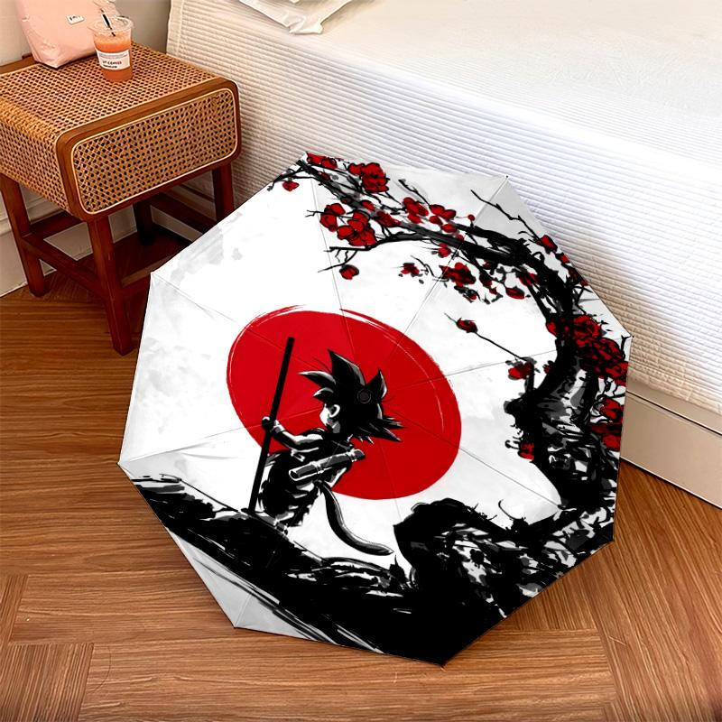 1 PC Automatic Folding Umbrella - Dragon Ball Pattern Portable Foldable Design With 8 Ribs Christmas Birthday Gifts