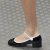 Genuine leather new French retro thick heel with Mary Jane shoes women's shallow mouth jk single shoes small leather shoes