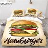 Duvet Cover Gourmet Food Burger Bedding Set Hot Dog French Fries Comforter Cover Microfiber Quilt Cover King Size Bedroom Decor