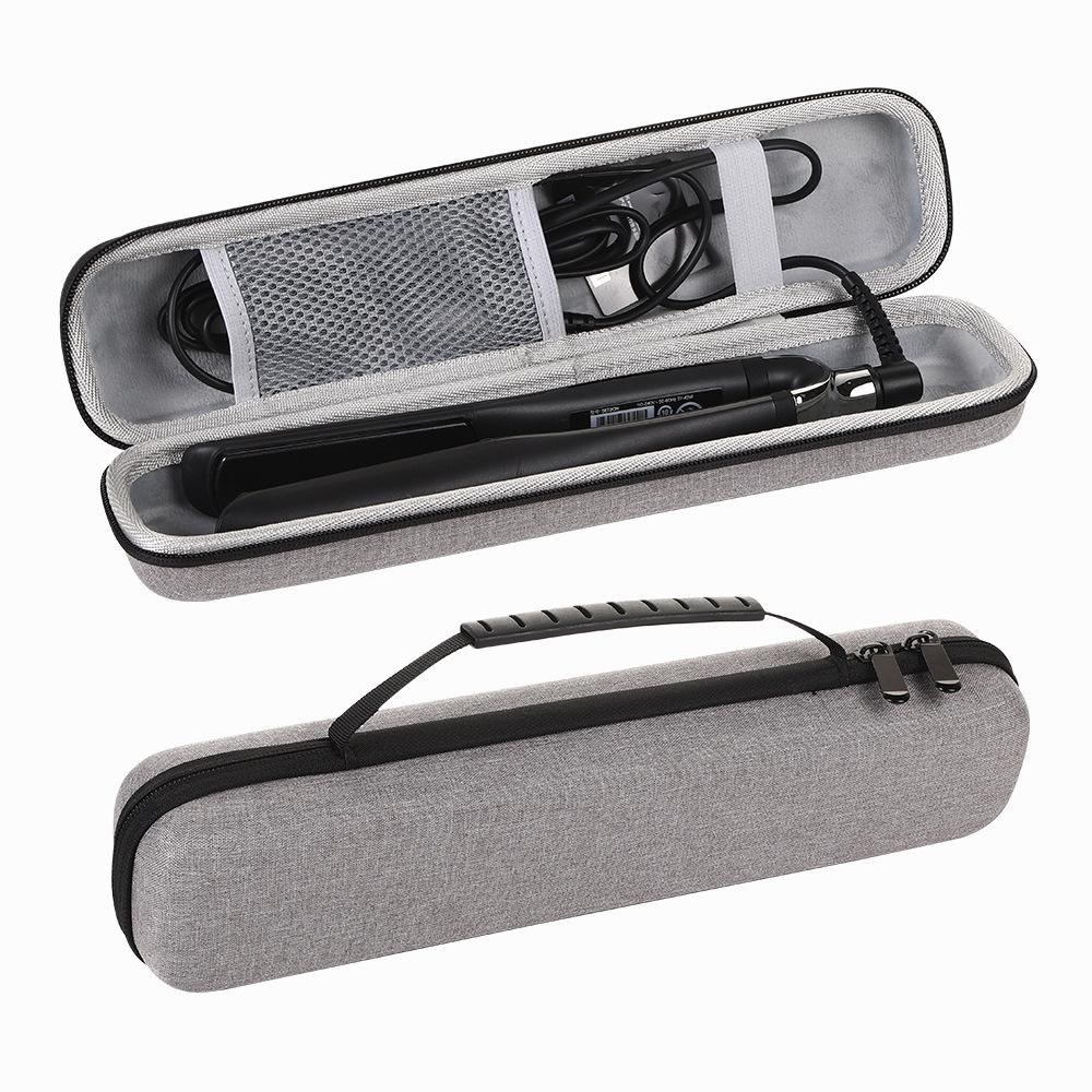 

Hard Shell Hair Straightener Travel Case Portable EVA Storage Bag Shockproof Hair Styling Tool Organizer with Pocket for Travel сірий