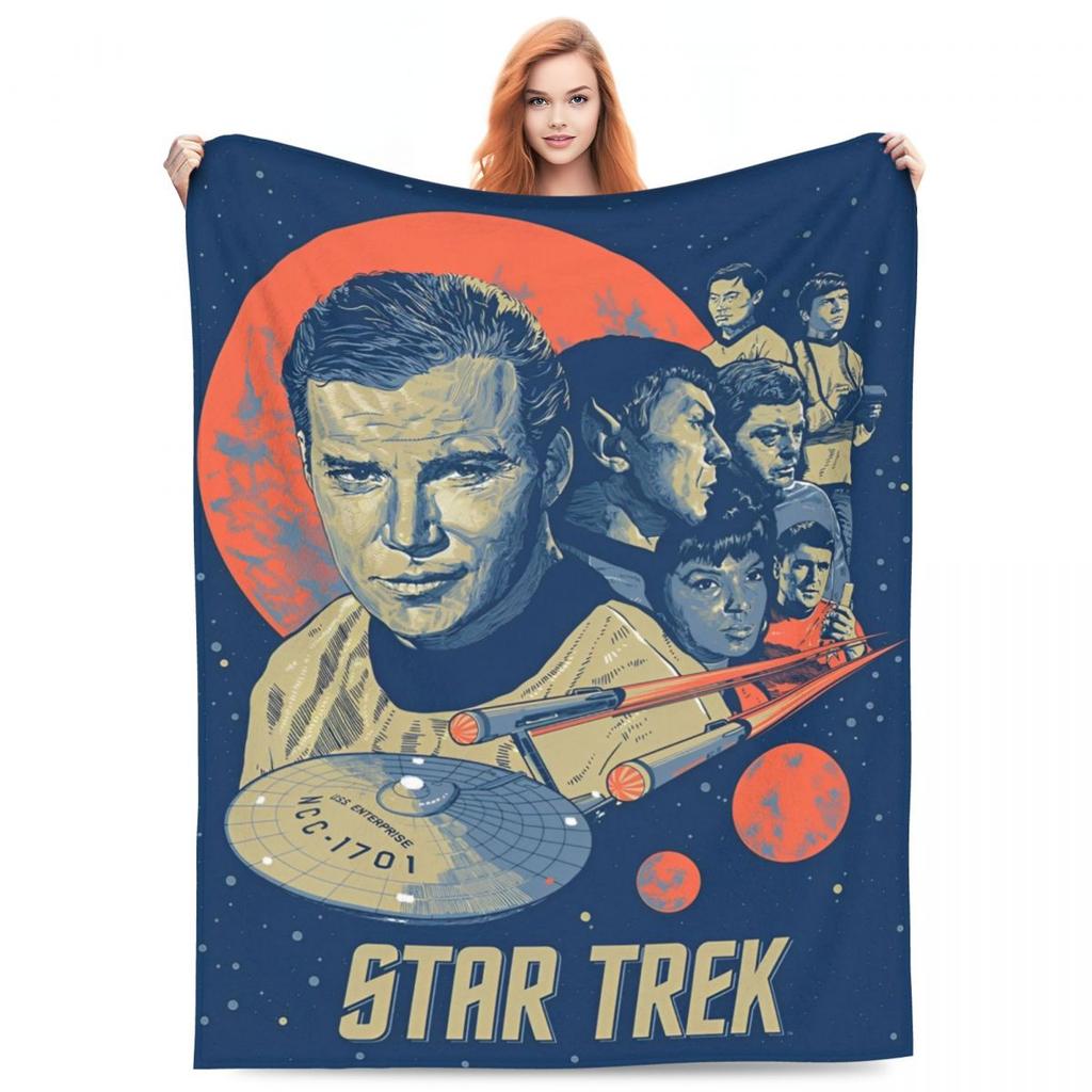Stars Treks Groups James Blankets Coral Fleece Plush Spring Autumn Starfleet Movie Breathable Lightweight Throw Blanket Throws