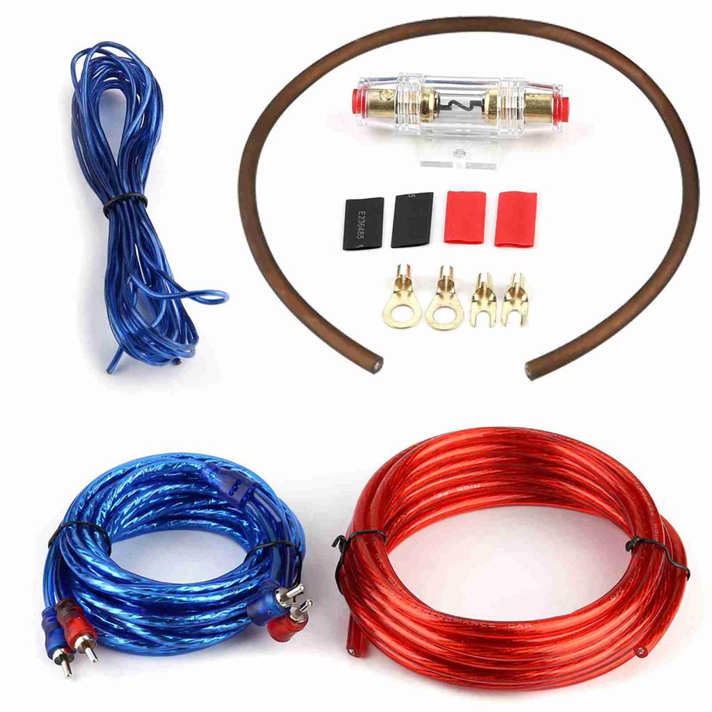 Car Audio Subwoofer Amplifier Speaker Installation Wire Cable Kit with Fuse