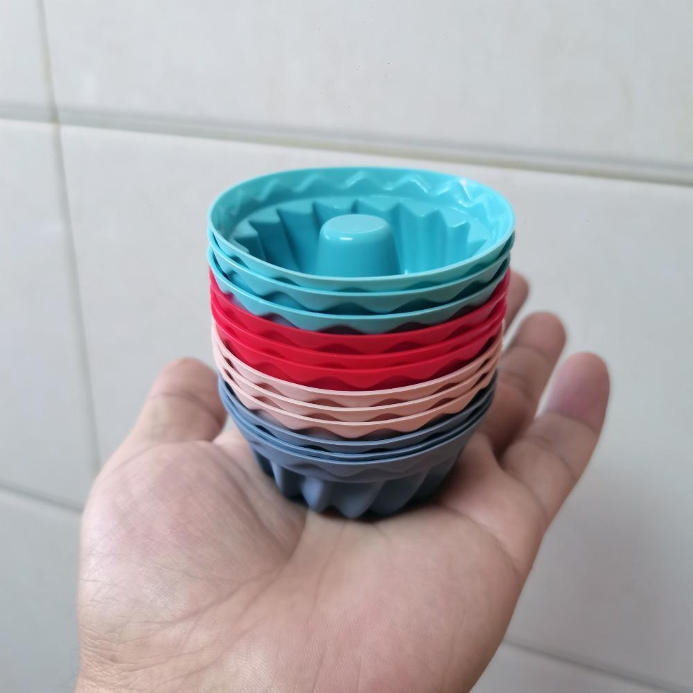 

12шт, мини-сковороды (2,56 дюйма), Силиконовая форма для торта Heritage Bundtlette, для изготовления тортов с рифлеными трубками, инструменты для выпечки, кухонные гаджеты 12PCS