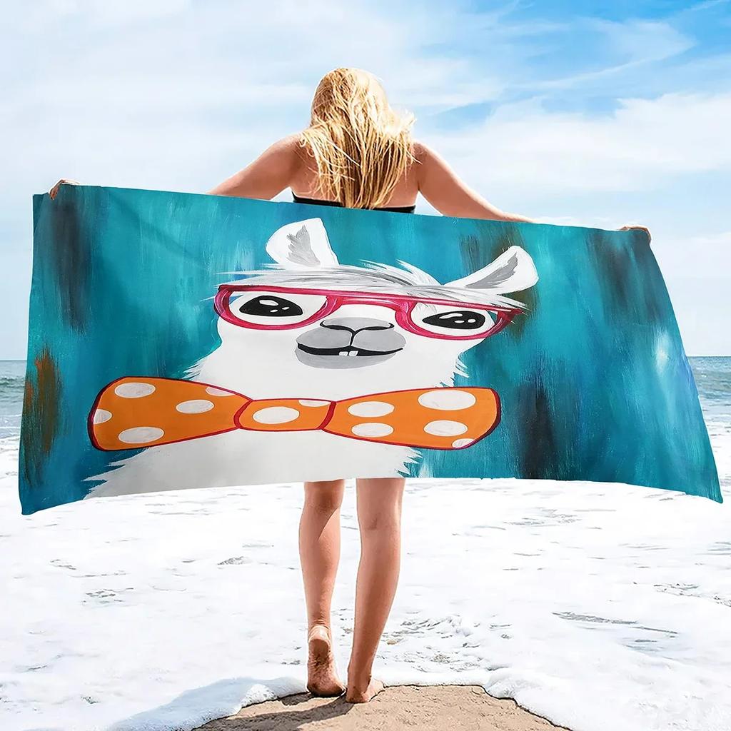 Alpaka Übergroßes Mikrofaser Pool Sandfest Strandtuch Schnell Schnell Trocknend Sandfrei Proof Handtuch Extra Groß Reise Decke Für Kinder