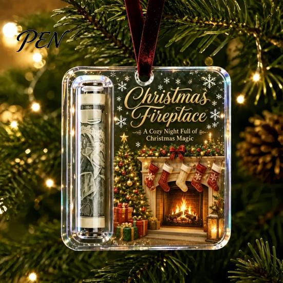 Stocking Stuffer Money Holder Personalized Christmas Cash Ornament, Custom Acrylic Clip for Holiday Versatile Tree Decorations, Unique Hanging