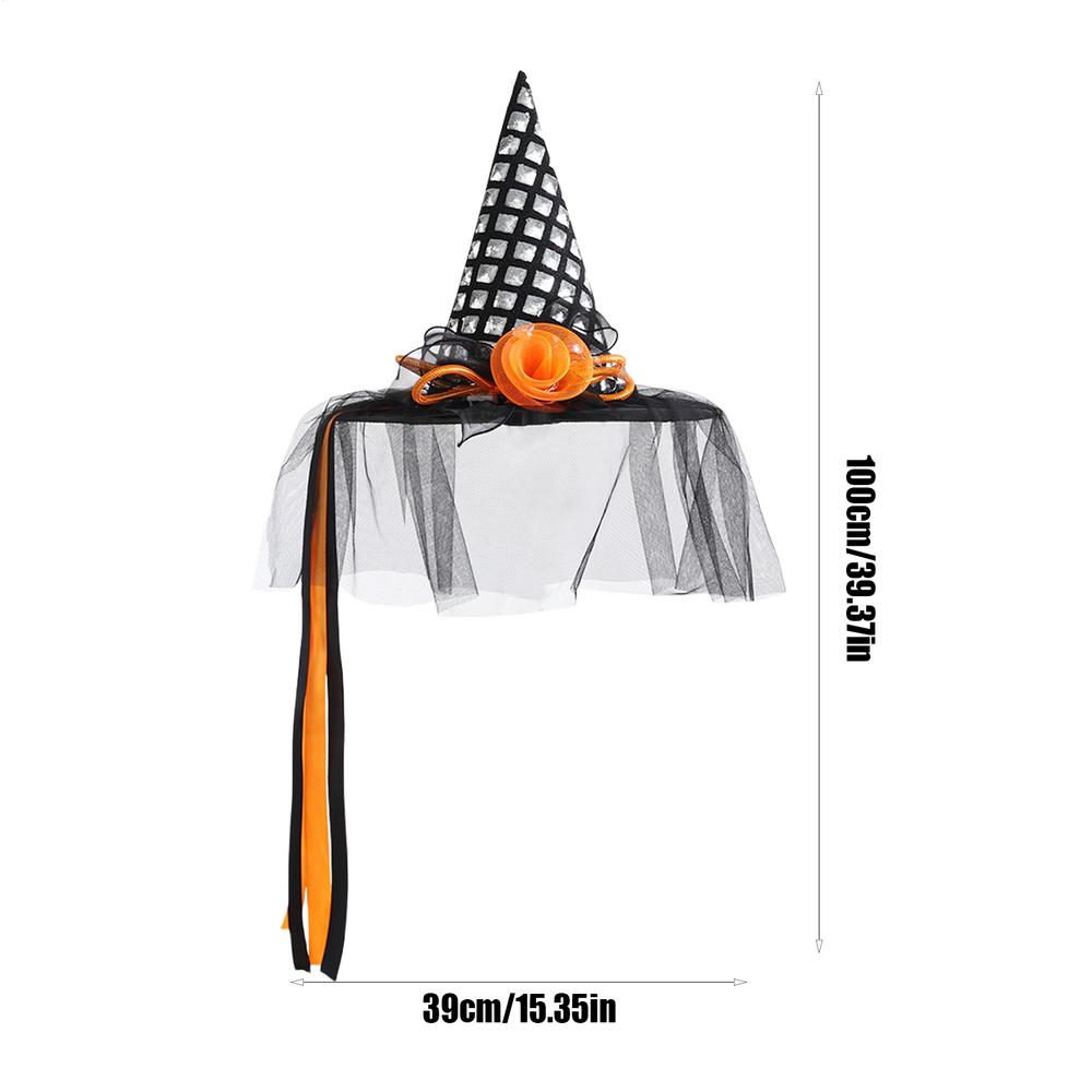 

Halloween Witch Hat Wide Brim Party Witch Hat Dress Up Party Supplies Headwear Caps Costume For Adult Kids Outdoor Yard Bar серебряный
