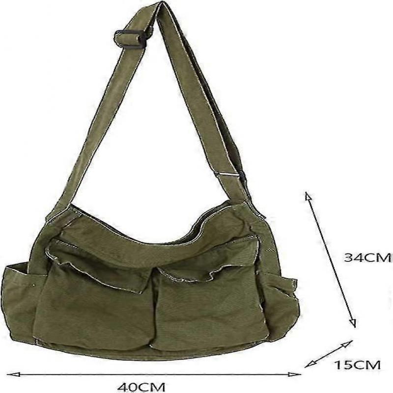 Canvas Messenger Bag Große Hobo Umhängetasche Mit Mehreren Taschen Canvas Schultertasche Für Damen Und Herren