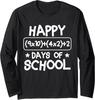 Happy School Math Equation 100th Day of School Long Sleeve T-Shirt