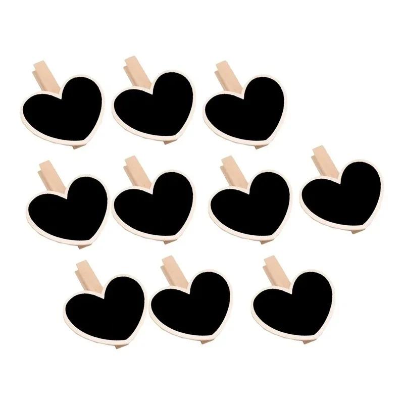 New Cute and Popular 50 Piece Hanging Wooden Convenient Message Board Clip, Label Number, Price Tag, Heart-shaped DIY Crafts
