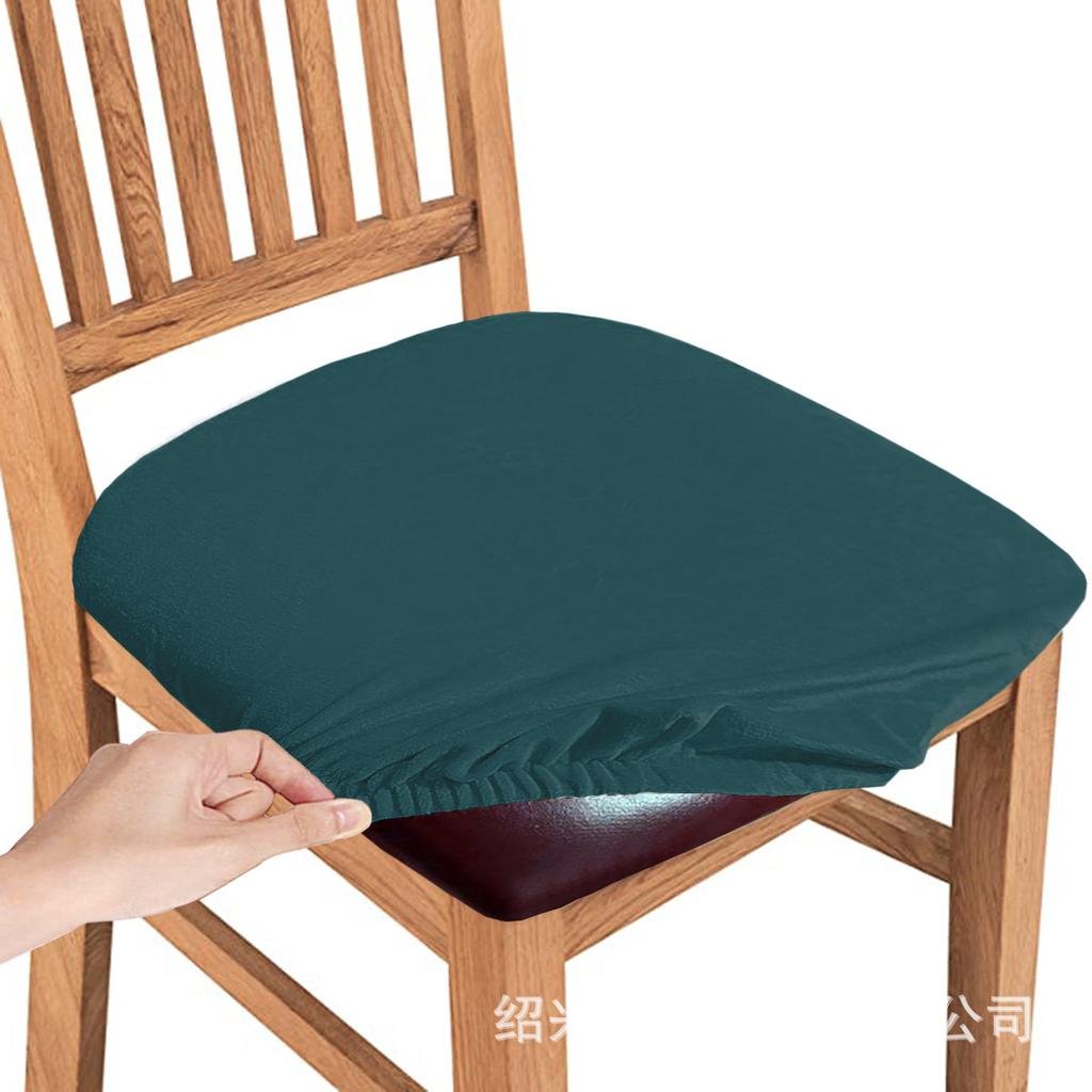 Silver Fox Velvet Buckle Chair Pad, Stretchable Velvet Seat Cover with Snap Closure