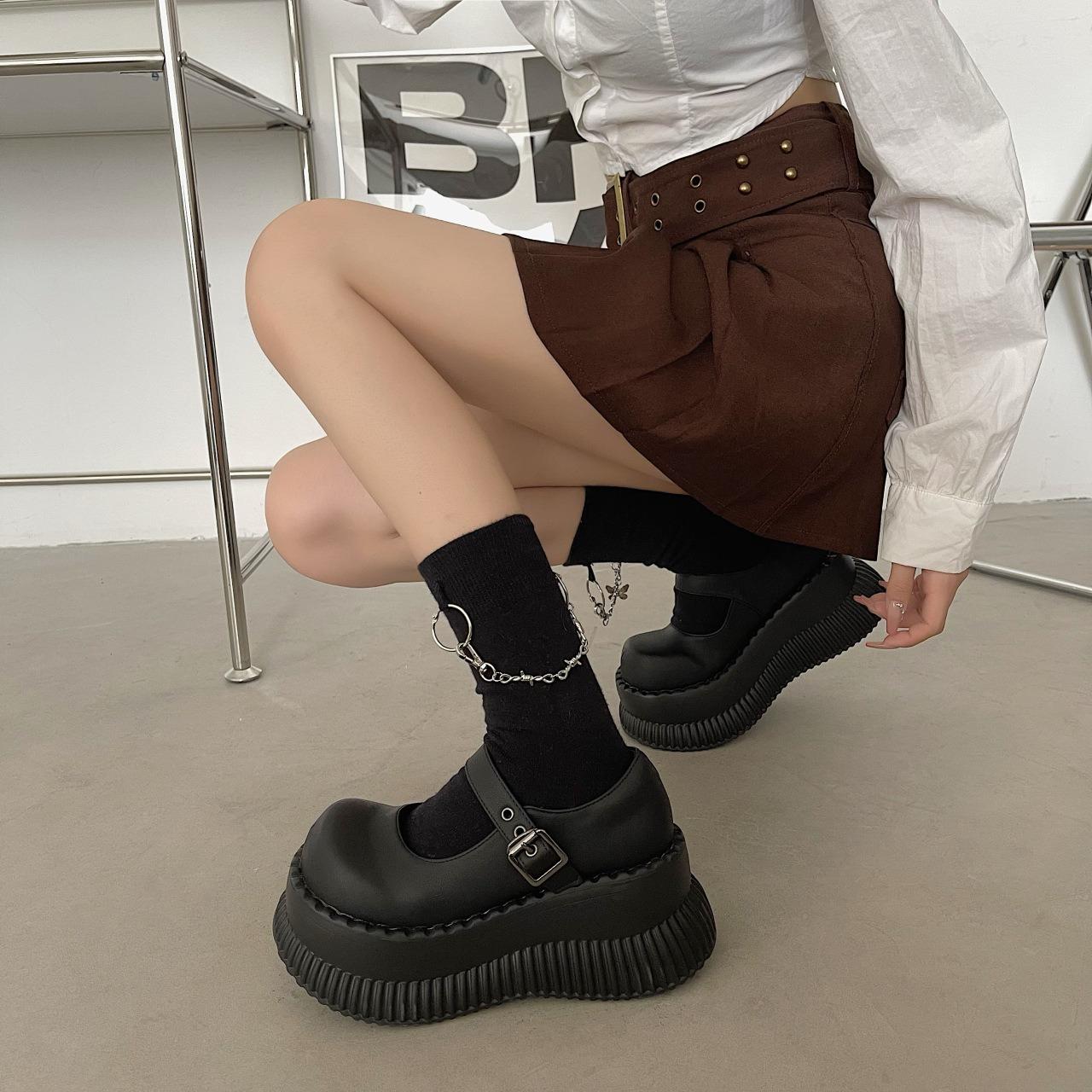 Милые милые осенние туфли Мэри Джейн женские туфли-лодочки на танкетке на высоком каблуке — фото 4