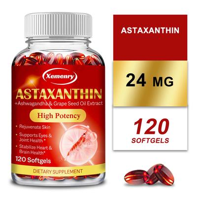 Astaxanthin Complex Capsules Help Improve Cardiovascular Health, Accelerate Metabolism, and Improve Blood Circulation.