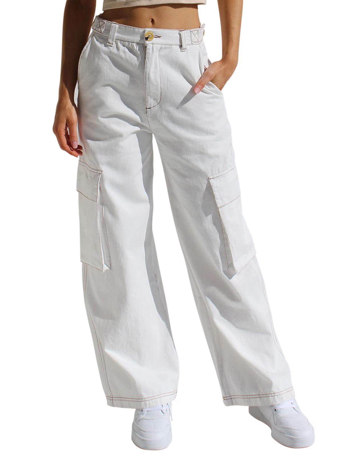 Women s Multi-pocket Workwear Denim Jeans - European and American Style Medium