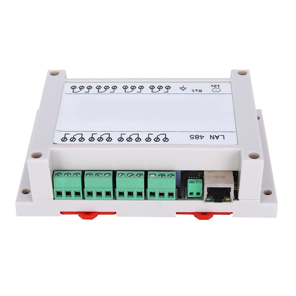 RJ45 TCP IP Remote Controller Module 8‑Channel Relay Switch 250V AC 10A (White)
