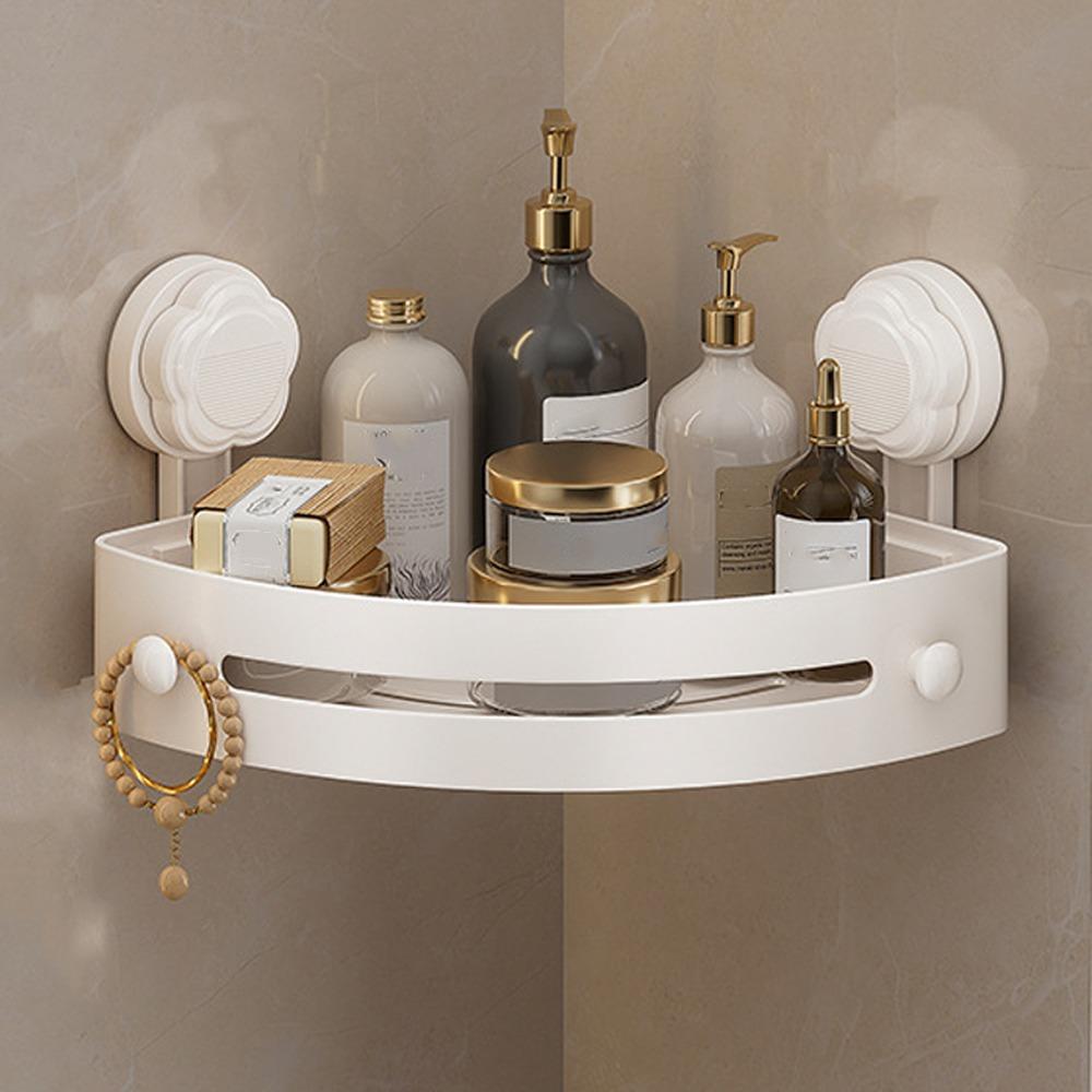 Suction Cup Storage Organizer Wall Mounted Wall Corner Shelf Corner Shelf Organizer  Toilet Area