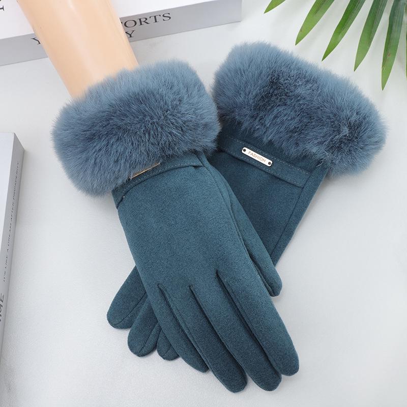 Warm Thickened Plush Open-Finger Cycling Gloves - Windproof, Coldproof Winter Wear