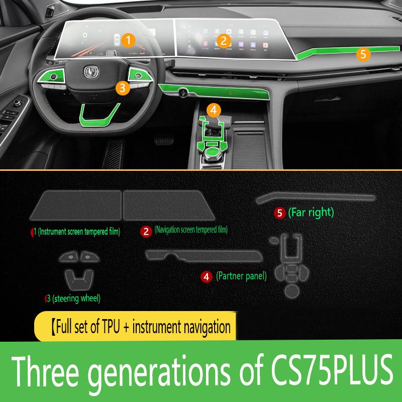 Per Changan CS75 PLUS -2025 Pellicola Protettiva Trasparente in TPU Adesivo Interno Schermo di Navigazione Console Centrale Accessori Auto