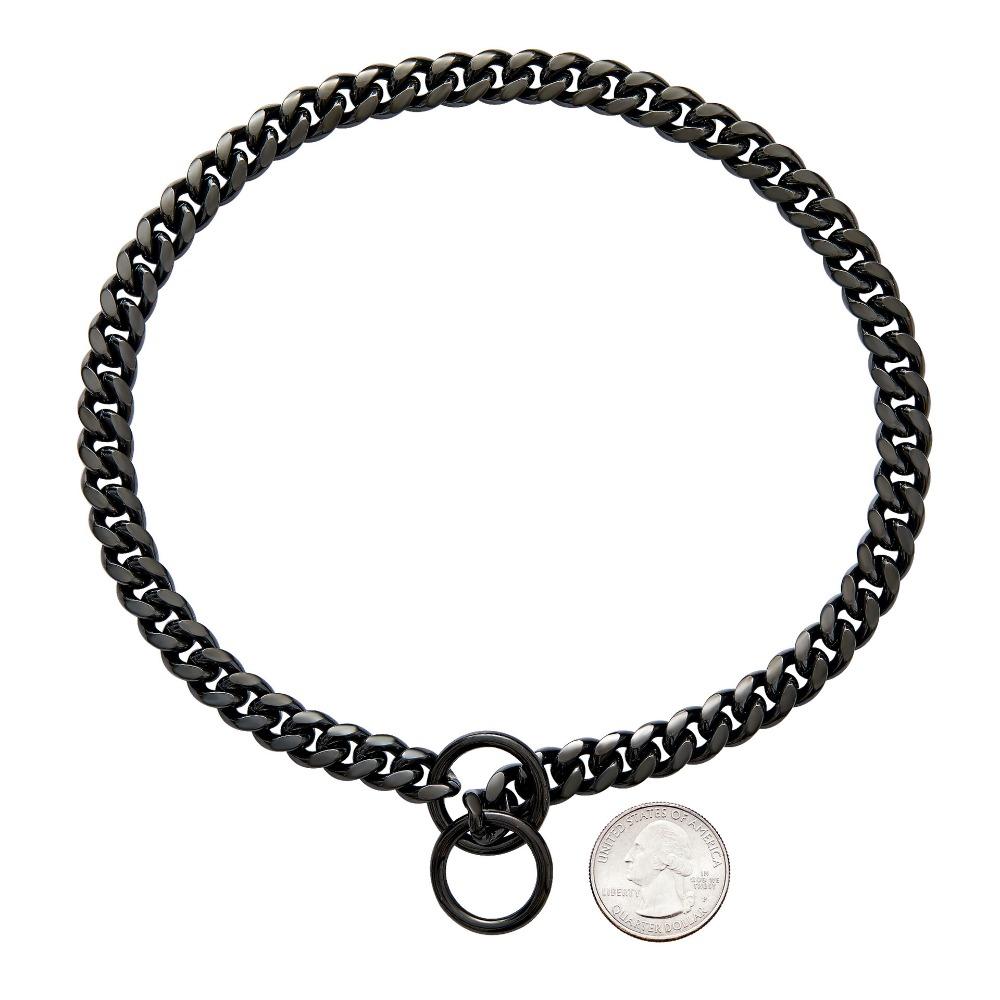 10Mm Small and Medium Pet Dog Chain Stainless Steel Titanium Steel Gold Cuban Chain Dog Collar Necklace Cat Chain