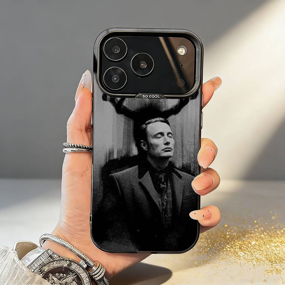 M-Mads M-Mikkelsen H-Hannibal Phone Case For iPhone17,16,15,14,13,12,11,Pro,MAX White Matte Shockproof Cover