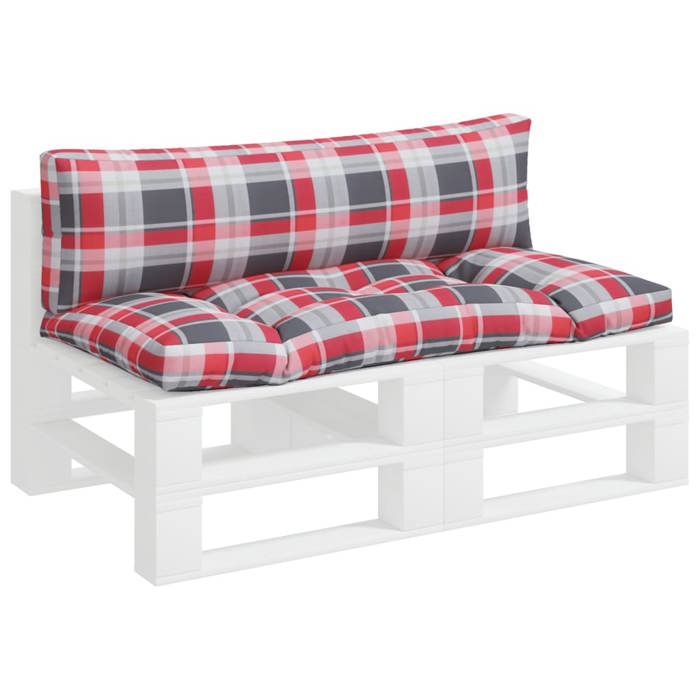 VidaXL Pallet Cushions 2 Pcs Red Tiles Fabric, Cushion, Sofa Cushion, Back Pillow, Outdoor Cushion, 360935