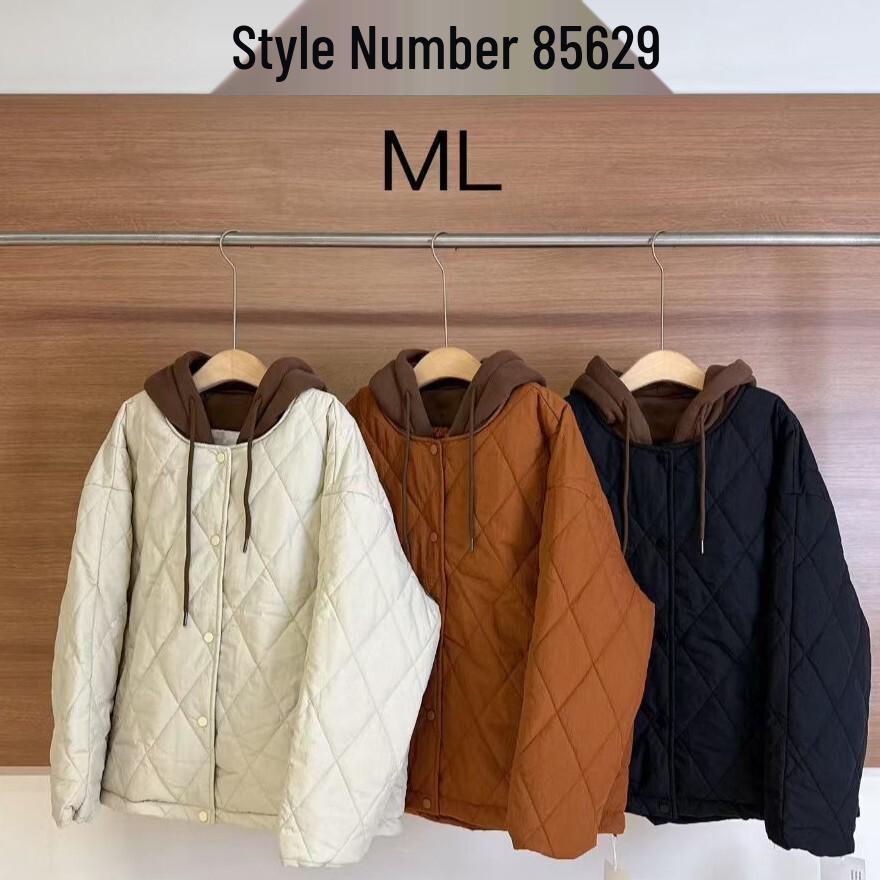 Stylish Quilted Hooded Cotton Jacket - Women's Winter Two-Piece Outerwear