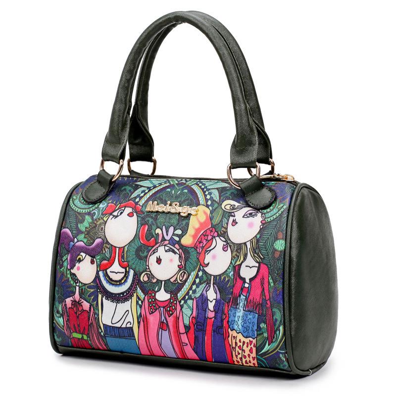 6pcs/Sets of Fashion Printing Shoulder Handbag Bags For Women Crossbody Bag