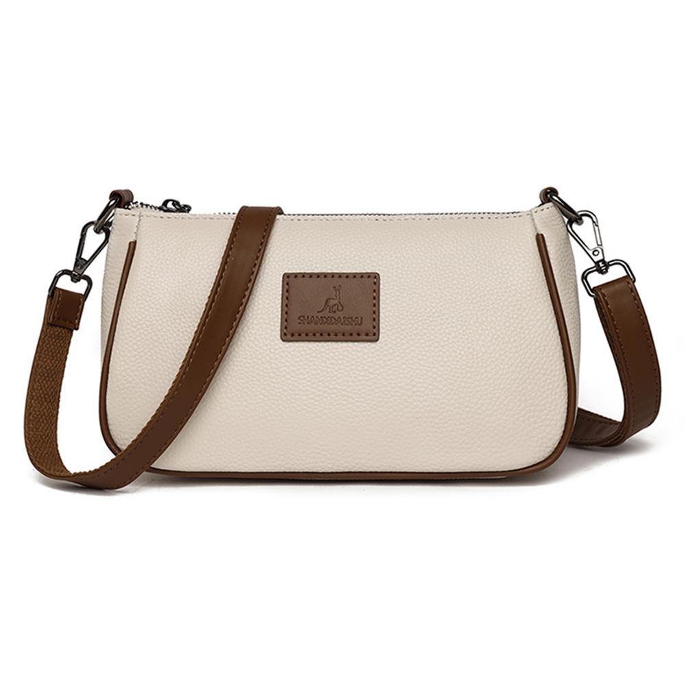 

Женские сумки-мессенджеры из коровьей кожи, женская сумка, универсальная большая вместительная сумка с двойным ремешком, простая темпераментная школьная поездка по магазинам белый
