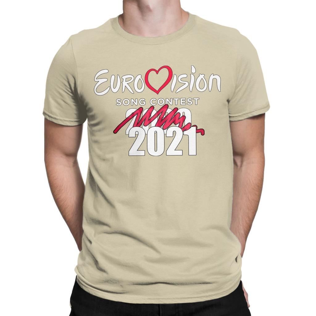 Eurovision Song Contest T-Shirt Men  Casual 100% Cotton Tee Shirt Round Collar Short Sleeve T Shirt Printed Clothing