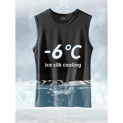 Chaleco deportivo sin mangas de seda de hielo para hombre