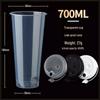 700ML Disposable Plastic Boba Tea Cups with Lids & Straws (100 Sets)