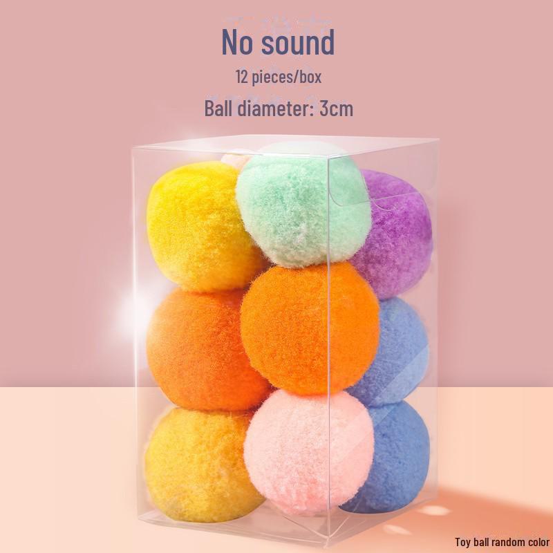 Self-Entertainment Cat Toy: Silent Plush Ball & Bite-Resistant Stick for Kittens