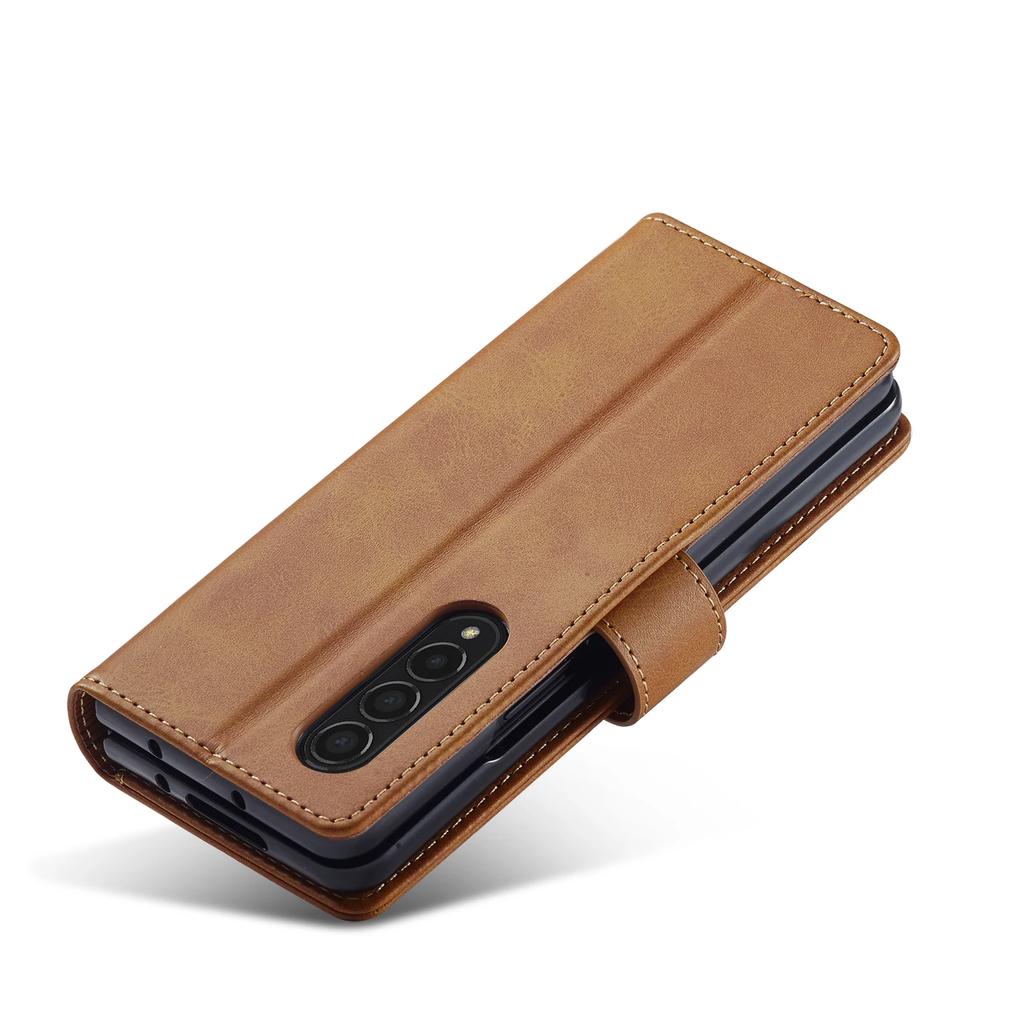 Flip Cards Solt Leather Case For Samsung Galaxy Z Fold 7 6 5 4 3 5G Card Pocket Folding Cover Wallet Book Bag Fold5 Purse Coque