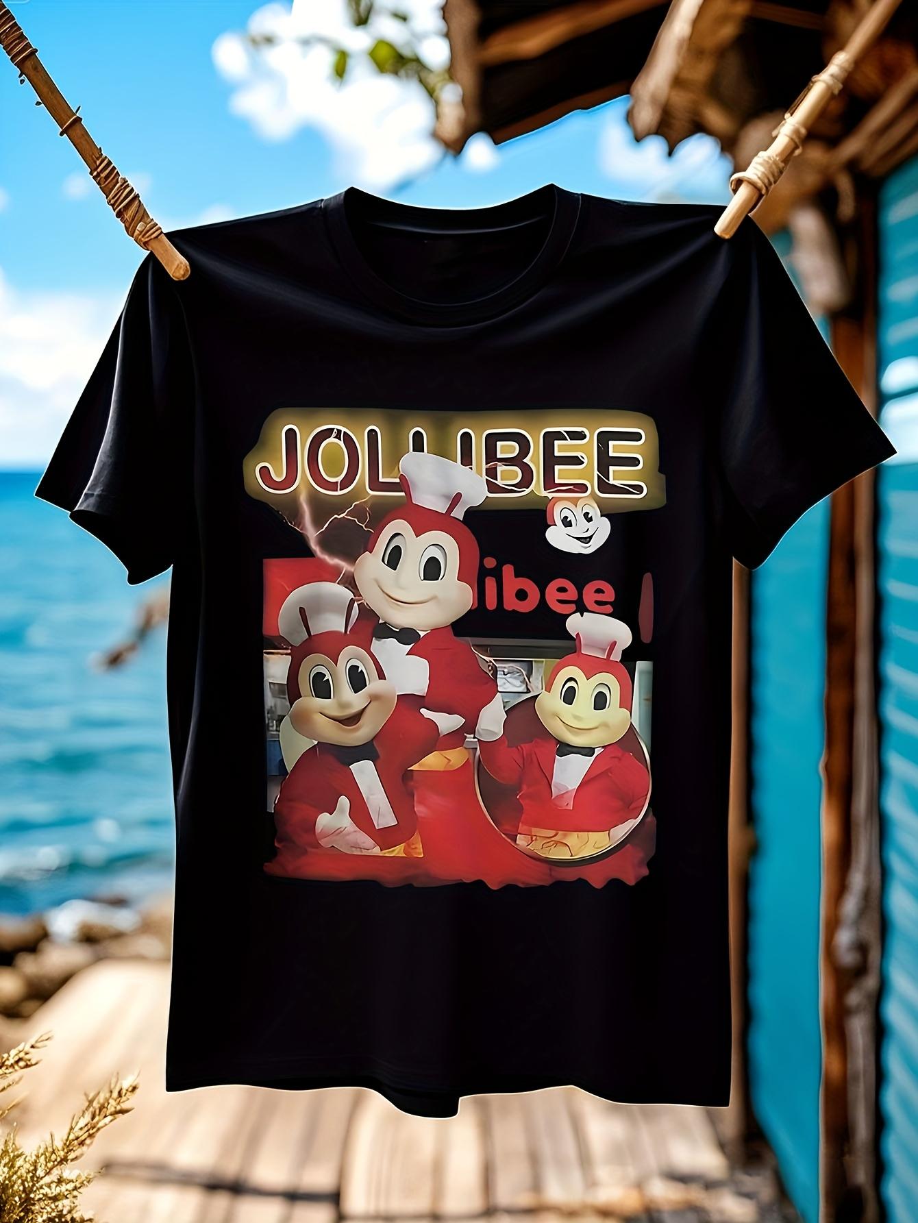 Jollibee Fast Food Restaurant Shirt -  Casual Crew Neck T-shirt with Vibrant Jollibee Logo & Character Design XXL