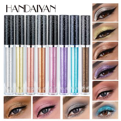 HANDAIYAN 12barevný jednobarevný diamantový tekutý oční stín psychedelický perleťový lesklý oční stín ležící make-up se slzami bource morušového