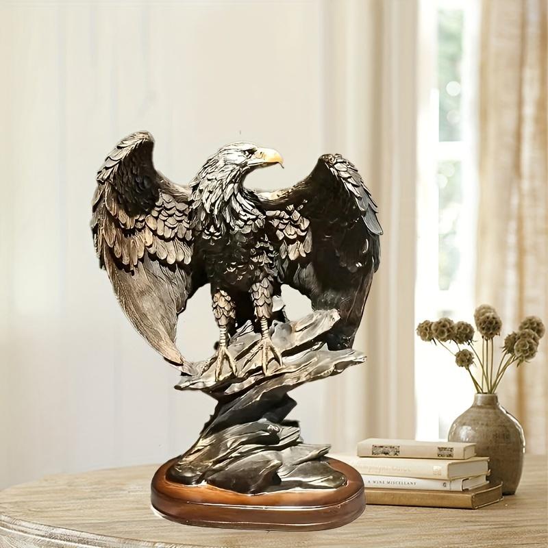 1 Stück Adlerskulptur Harzskulptur Realistische Adlerfigur mit ausgestreckten Krallen und Flügeln Büro Goth Dekoration Geeignet für Arbeitszimmer