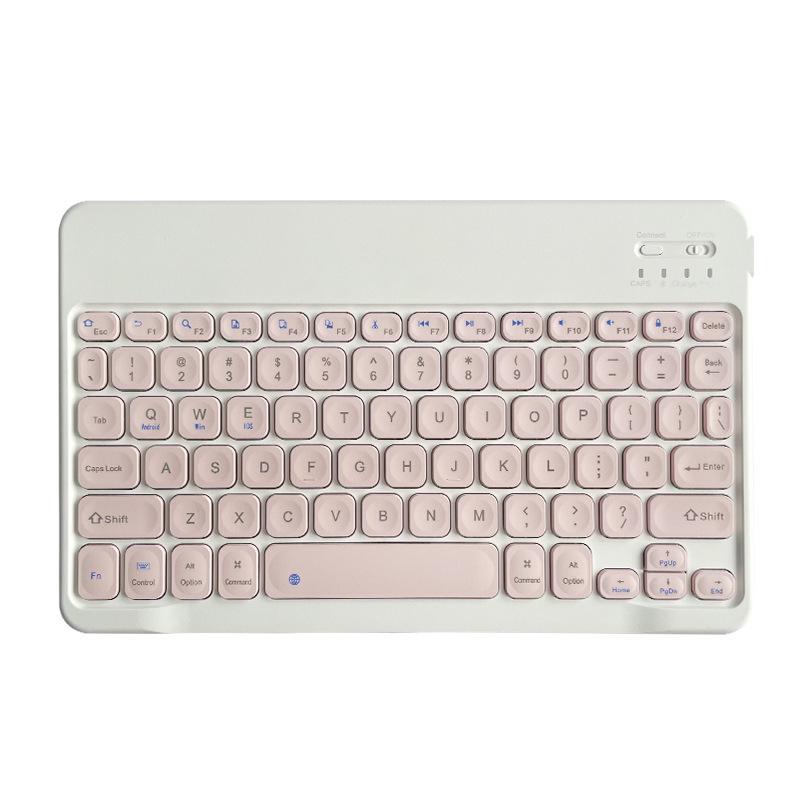 Round Cap Bluetooth Rechargeable Wireless Keyboard for iPad, Phone, Tablet, Laptop - Portable Magic External Keyboard